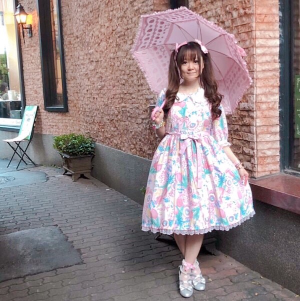 Tokyo-Based Model in Harajuku w/ Youlanda Butterfly Dress, Mustard